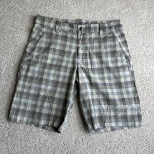 Men's Lululemon 36‎ Plaid Chino Commission Shorts 10" Inseam Golf